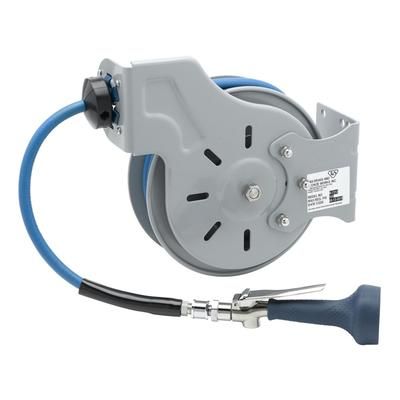 T&S B-7212-08H Open Hose Reel w/ 15 ft Hose & JetSpray High Flow Valve, Gray