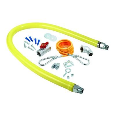 T&S HG-2E-48K 48" Gas Connector Kit w/ 90Â° Elbow & Ball Valve - 1" Connection, Stainless Steel