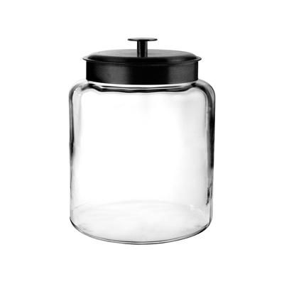 Anchor Hocking 98531AHG17 2 gal Montana Glass Jar w/ Black Metal Lid, Clear