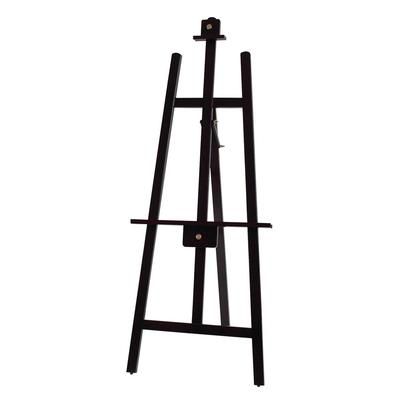 Winco MBBE-3 Display Easel w/ Wooden Frame & 2 Planes, Copper Knobs, Mahogany, 2 Adjustable Planes, Brown