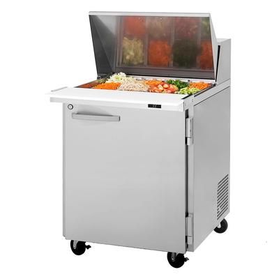 Turbo Air PST-28-12-N 27 1/2" PRO Series Mega Top Sandwich/Salad Prep Table w/ Refrigerated Base, 115v, 12 Pan Capacity, Solid Hood Lid, Stainless Steel