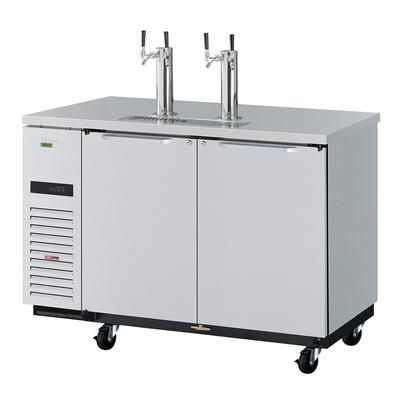 Turbo Air TBD-2SDD-N6 58 3/4" Kegerator Commercial Beer Dispenser w/ (2) 1/2 Keg Capacity - 2 Columns, Stainless, 115v, Stainless Steel