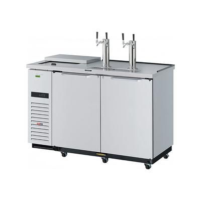 Turbo Air TCB-2SDD-N6 58 7/8" Kegerator Commercial Beer Dispenser w/ (2) 1/2 Keg Capacity - 2 Columns, Stainless, 115v, Silver