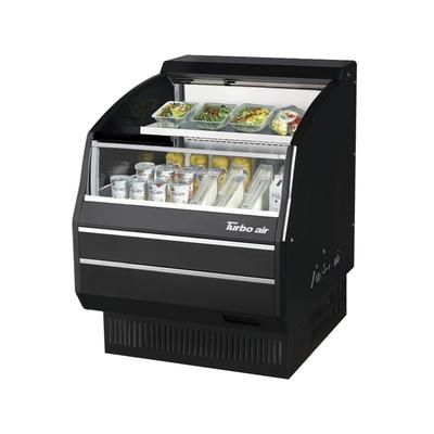 Turbo Air TOM-30LB-SP-N 28 1/8" Horizontal Open Air Cooler w/ 2 Levels, 115v, 5.1 Cu. Ft. Capacity, Self-Cleaning Condenser, Black