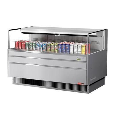 Turbo Air TOM-60L-UF-S-1S-N 58 3/4" Horizontal Open Air Cooler w/ 1 Level, 115v, Low Profile, Silver