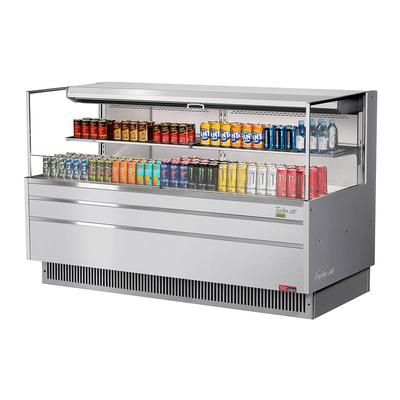 Turbo Air TOM-72L-UF-S-2S-N 70 3/4" Horizontal Open Air Cooler w/ 2 Levels, 220v/1ph, Silver