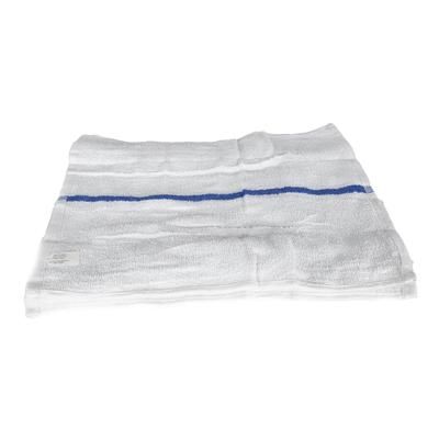 Chef Revival 700BRT-BLS White Cotton Bar Towel w/ Blue Stripe, 16" x 19"