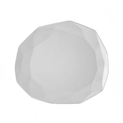 CAC ART-20 Irregular Art Deco Plate - 11 1/8" x 9 3/4", Porcelain, Bone White, 1 Dozen