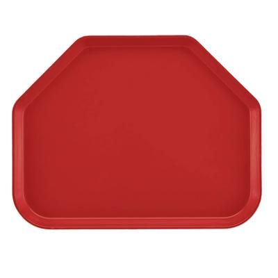 Cambro 1418TR510 Fiberglass Camtray Cafeteria Tray - 18"L x 14"W, Signal Red, Trapezoid, 1 Dozen