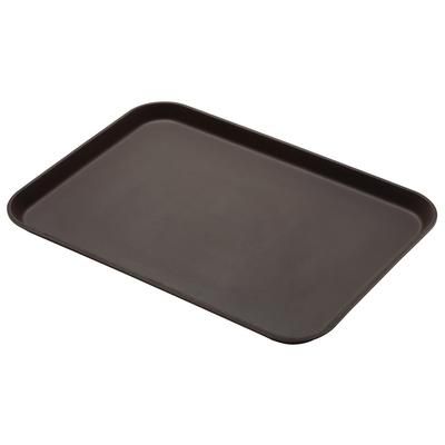 Cambro 1622CT138 Rectangular Camtread Serving Tray - 16x22", Fiberglass, Tavern Tan, 22" x 16", Brown