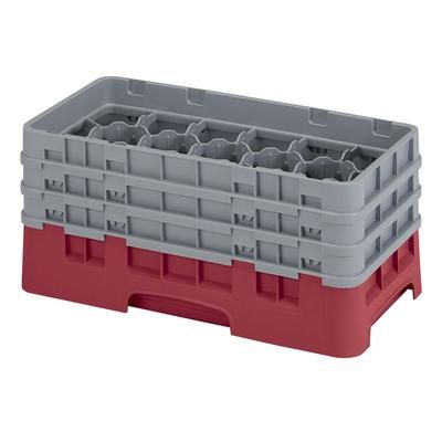Cambro 17HS638416 Camrack Glass Rack - 3Extenders, 17 Compartment, Cranberry, 17 Compartments, 3 Extenders, Red