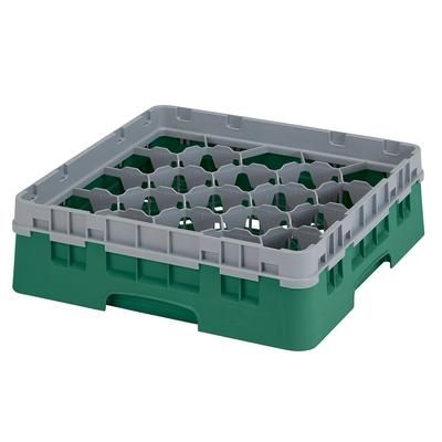 Cambro 20S318119 Camrack Glass Rack w/ (20) Compartment - (1) Gray Extender, Sherwood Green, 1 Gray Extender