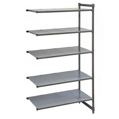 Cambro CBA214884S5580 48" NSF 5-Tier Polymer Shelf Kit - Camshelving Basics Plus, 21"W, 84"H, Gray