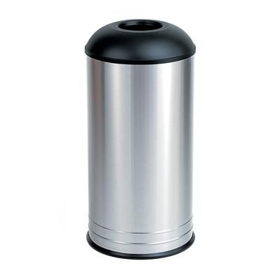 Bobrick B-2300 18 Gallon Standing Bathroom Trash Can w/ Dome Top, Stainless Steel