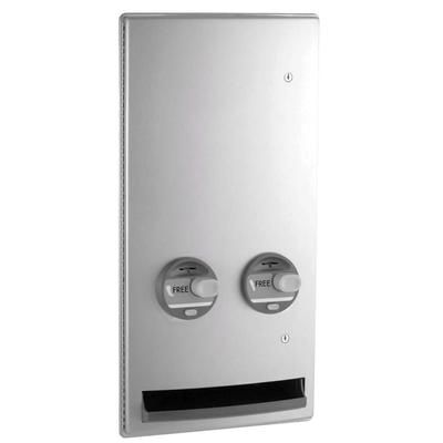 Bobrick B-4706C Recessed Sanitary Napkin/Tampon Dispenser - Free Vend, Stainless Steel