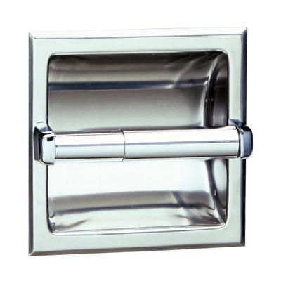 Bobrick B667 Recessed Toilet Tissue Dispenser, Holds 1 Roll, Polished Stainless, Silver
