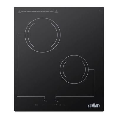 Summit CR2B228T 18"W Electric Radiant Stove w/ 2 Burners - Black, 220v/1ph
