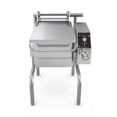 Groen BPM-15EC 208/3 15 gal. Tilt Skillet - Open Leg Base, Polished Pan, Measurement Marks, 208v/3ph, Stainless Steel