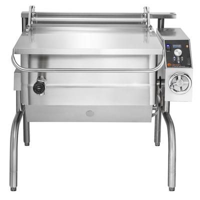 Groen BPM-40GA NG 40 gal. Tilt Skillet - Open Leg Base, Polished Pan, Measurement Marks, Natural Gas, Stainless Steel, Gas Type: NG