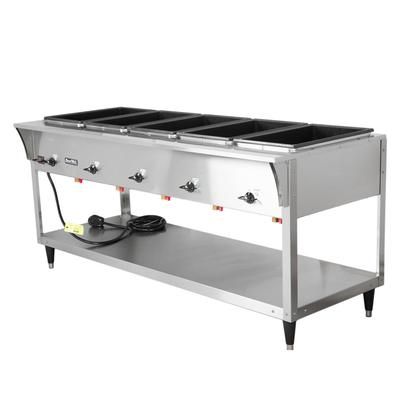 Vollrath 38215 76" Hot Food Table w/ 5 Wells & Undershelf, 120v, 5-Well, 76" Wide, Silver