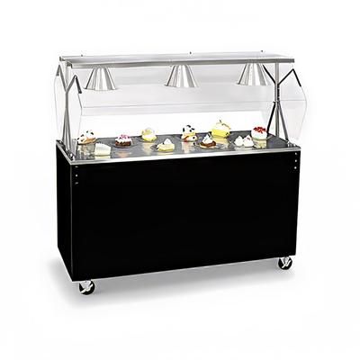 Vollrath 3892746 46" Mobile Food Bar w/ Shelf & Stainless Top - Walnut Woodgrain, 120v, Brown