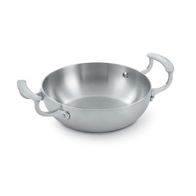 Vollrath 49417 8" Miramar Stainless Steel Display Cookware French Omelet Pan w/ Loop Handles - Induction Ready