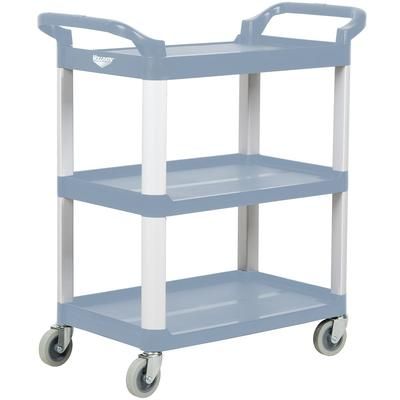 Vollrath 97004 3 Level Polymer Utility Cart w/ 300 lb Capacity, Raised Ledges, 3 Shelves, Gray