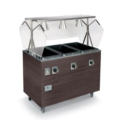 Vollrath T39935 46" Hot Food Table w/ 3 Wells & Enclosed Base, 120v, Brown