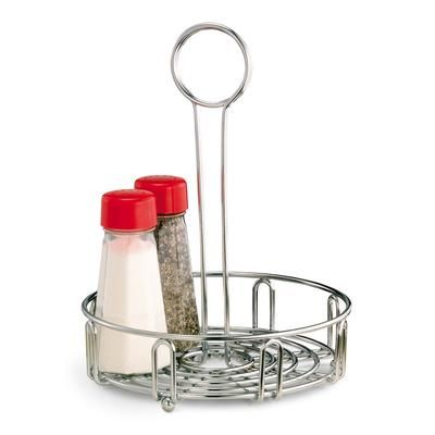 Vollrath WR-1023 Round Condiment Caddy - Chrome Plated Wire, Silver