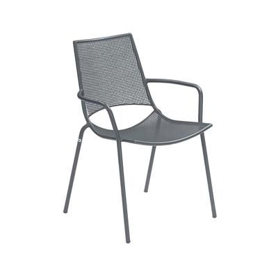 emu E151 (22) Topper Indoor/Outdoor Stackable Armchair - Steel, Gray, Powder Coated Steel