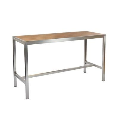 emu A1550 (24-400) Rectangular Outdoor Bar Height Table - 72" x 28", Gray w/ Black Edge, Aluminum, Gray/Black