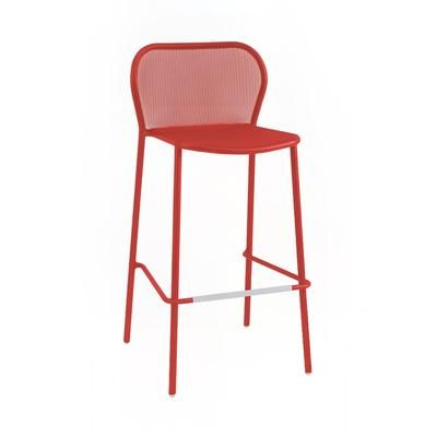 emu E523 (50) 40 1/2" Darwin Barstool w/ Mesh Back & Seat - Steel, Antique Cherry, Indoor/Outdoor, Stackable, Red