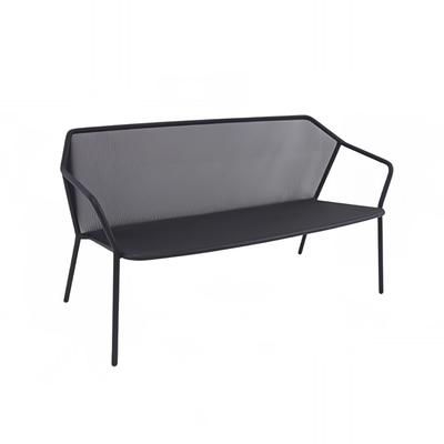 emu E527 (23) 55" Outdoor Loveseat w/ Steel Mesh Back & Seat - Steel Frame, White