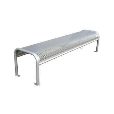 emu U340B 81" Valles Backless Bench - Outdoor, Steel Frame, Silver, Powder Coat Finish