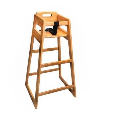 CSL 910LT 39 1/2" Pub Height Wood High Chair w/ Waist Strap, Light, Brown