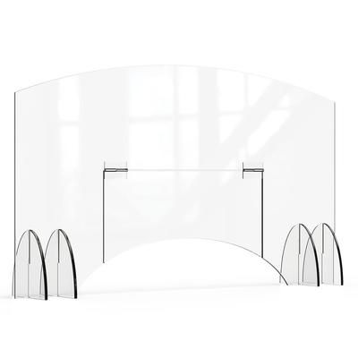 Rosseto AG013 Freestanding Safety Shield w/ Pass Thru Door - 48"L x 28"H, Acrylic, Clear