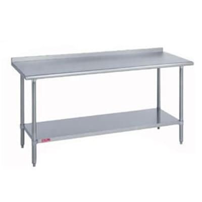 Duke 416-30144-2R 144" 16 ga Work Table w/ Undershelf & 400 Series Stainless Steel Top, 1 1/8" Backsplash