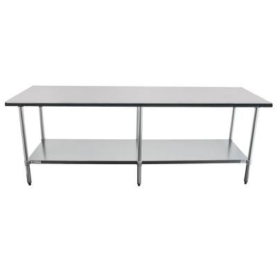 Duke 416S-2496-2R 96" 16 ga Work Table w/ Undershelf & 400 Series Stainless Steel Top, 1 1/8" Backsplash