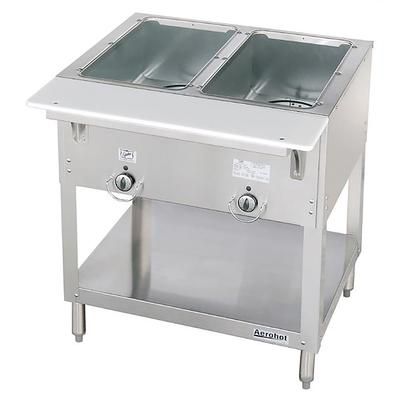 Duke E302 240/1 30 3/8" Hot Food Table w/ 2 Wells & Cutting Board, 240v/1ph, Silver