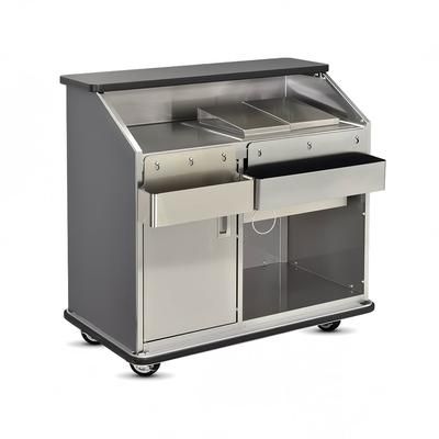FWE CB-4 L1 48"L Conventional Portable Bar, Stainless Interior, Black