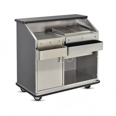 FWE CB-4 L7 48"L Conventional Portable Bar, Stainless Interior, Sterling Ash, Gray