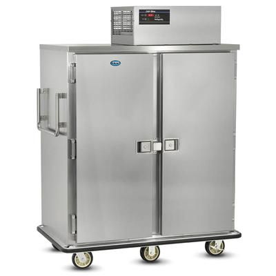 FWE RBQ-96 96 Plate Heated Meal Delivery Cart, 120v, 2 Doors, Silver