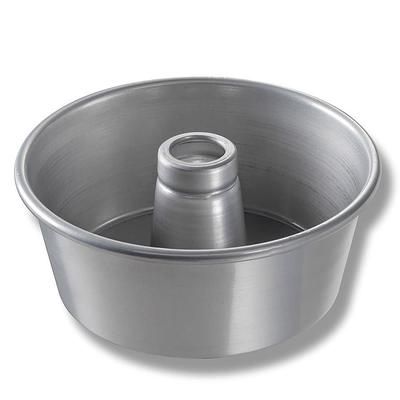 Chicago Metallic 46540 Angel Food/Tube Cake Pan, 9 1/4" dia, 4" Deep, Noncoated 15 ga Aluminum, Silver