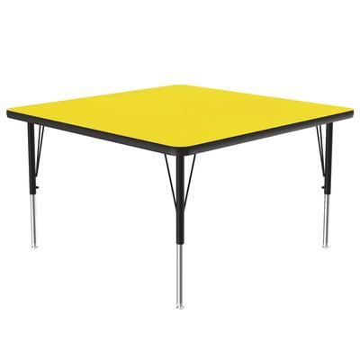 Correll A3636-SQ-38-09-09 36" Square Activity Table w/ 1 1/4" High Pressure Top, Yellow