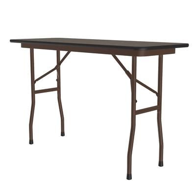 Correll CF1848PX-01 48" Rectangular Folding Table w/ Walnut Top, 29"H, Black