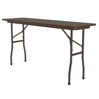 Correll CF1896M-01 96" Rectangular Folding Table w/ Walnut Melamine Top, 29"H