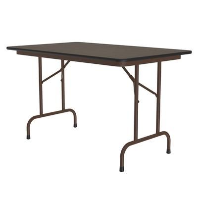 Correll CF3048PX-01 48" Rectangular Folding Table w/ Walnut Top, 29"H, Black