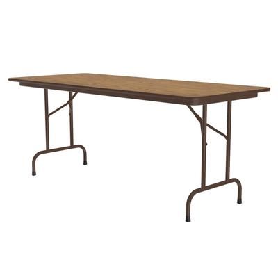 Correll CF3060M 06 60" Rectangular Folding Table w/ Medium Oak Melamine Top, 29"H, Brown