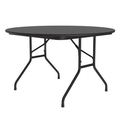 Correll CF48PX-07 48" Round Folding Table w/ Black Granite Top, 29"H