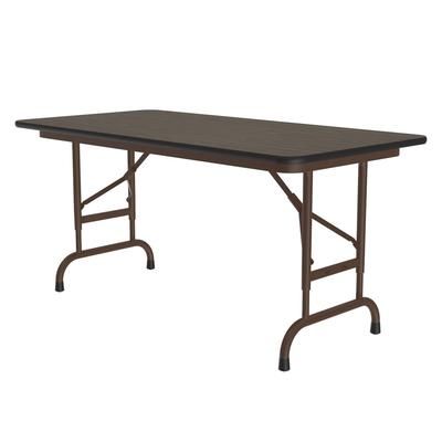 Correll CFA2448M-01 48" Rectangular Folding Table w/ Walnut Melamine Top, 32"H